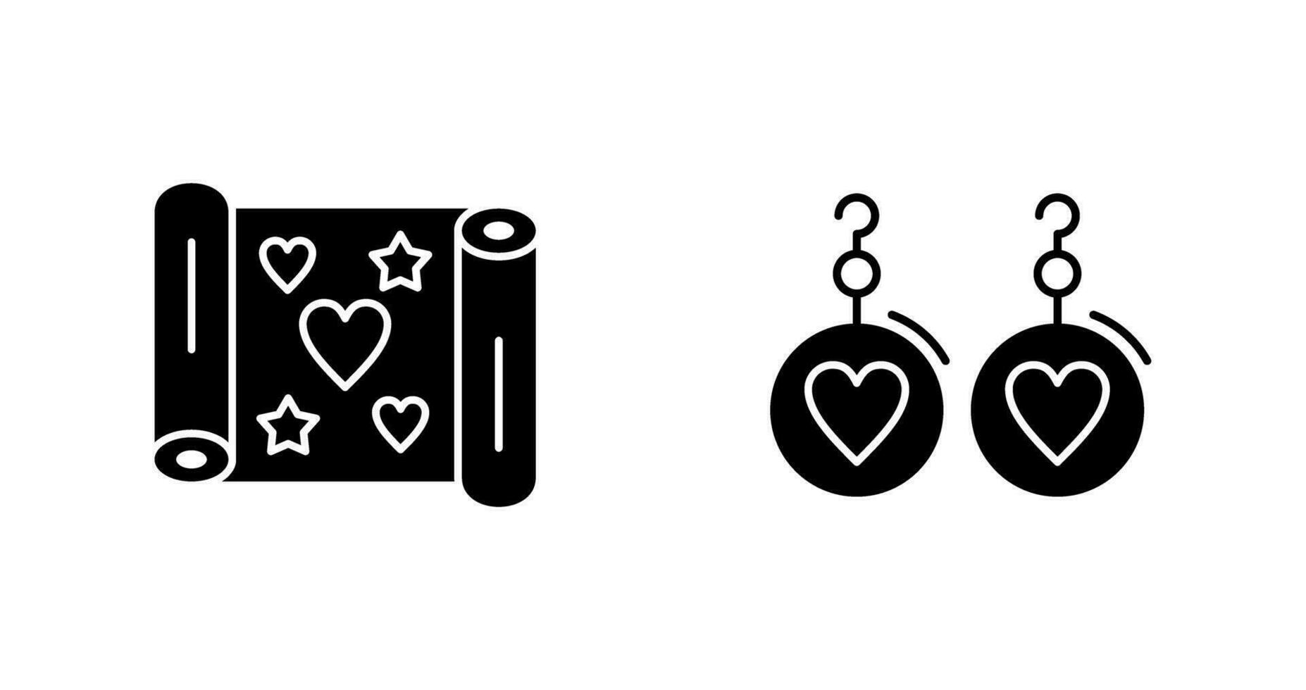 Gift Wrap and Earrings Icon vector