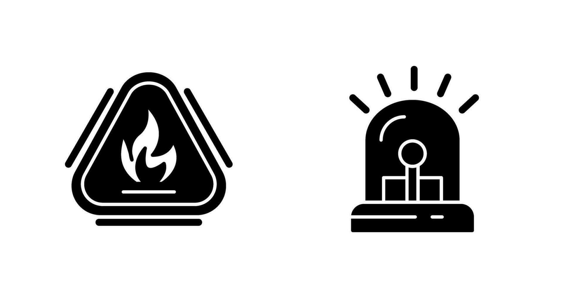 Caution Fire and Siren Icon vector