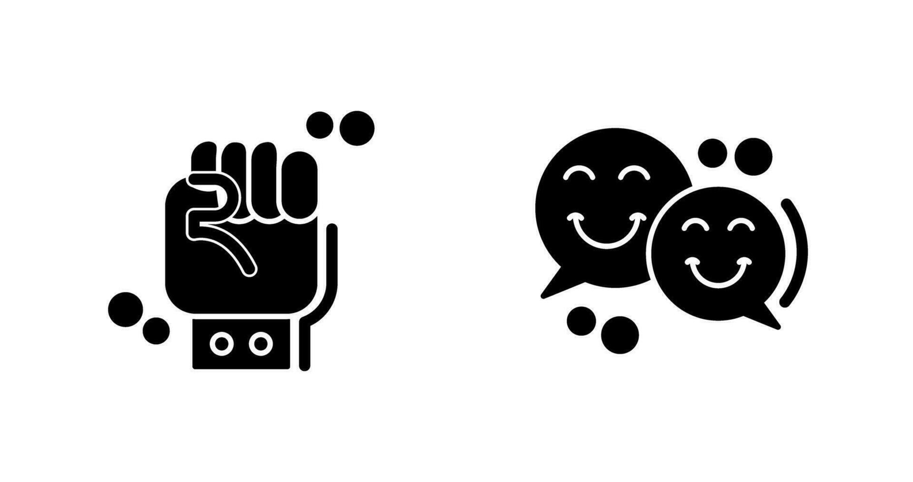 Fist and Chatting Icon vector