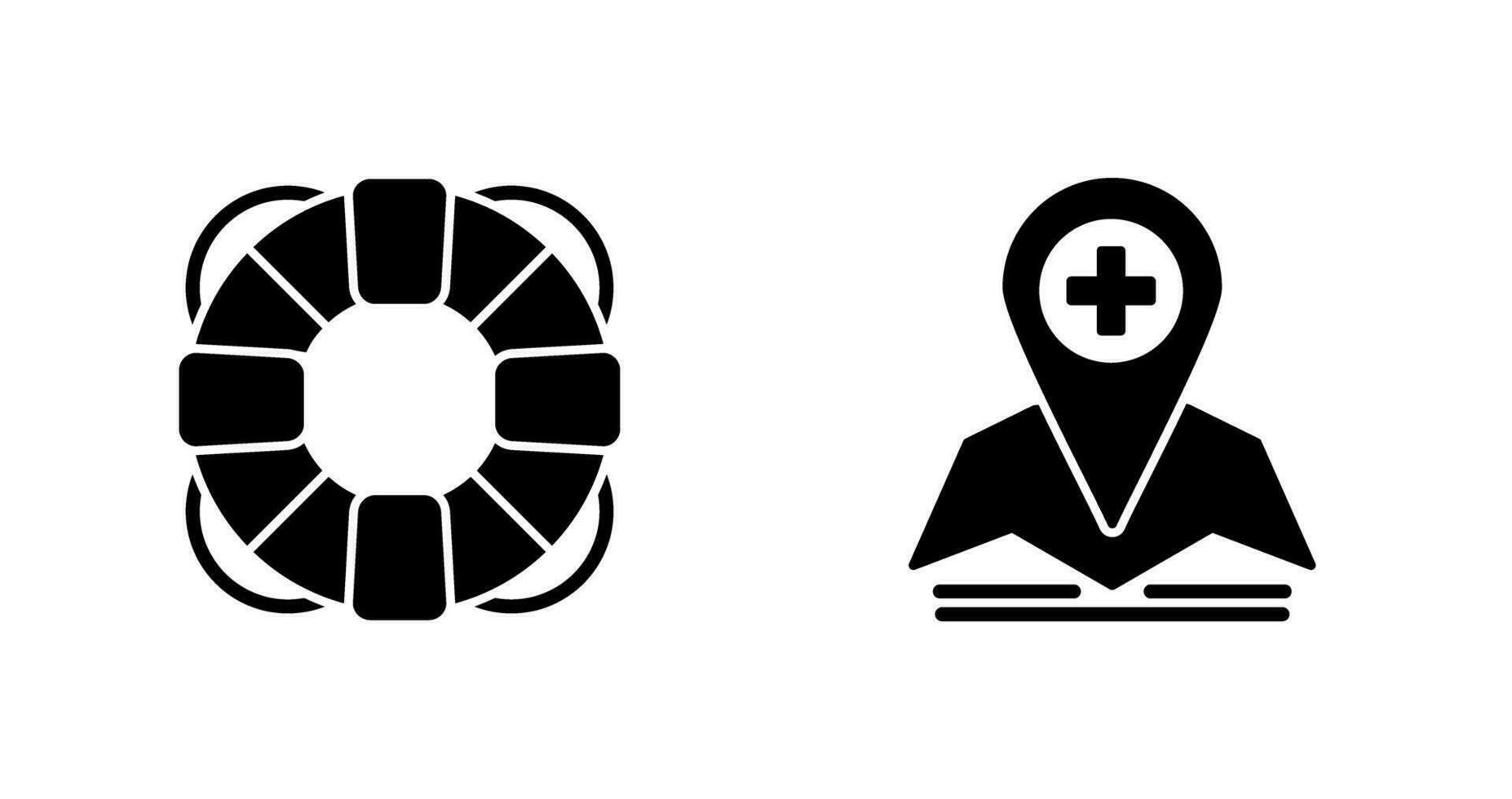 Lifesaver and Location Icon vector