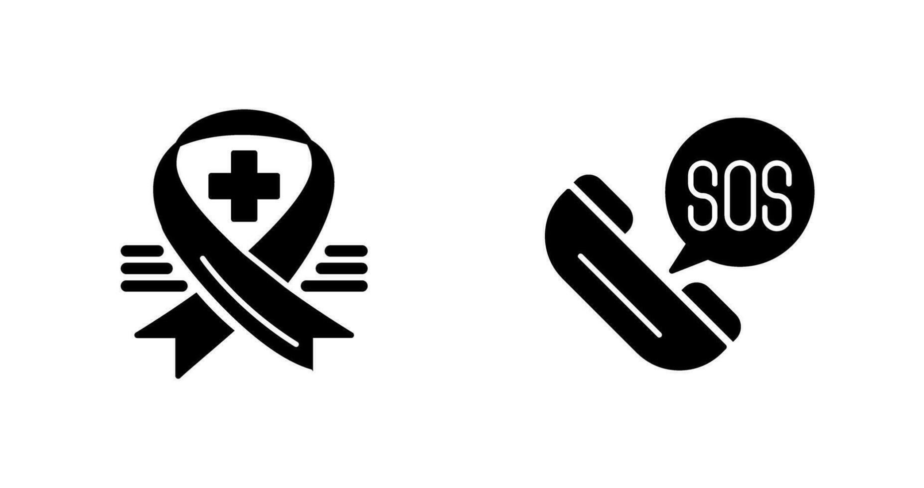 Ribbon and Sos Icon vector