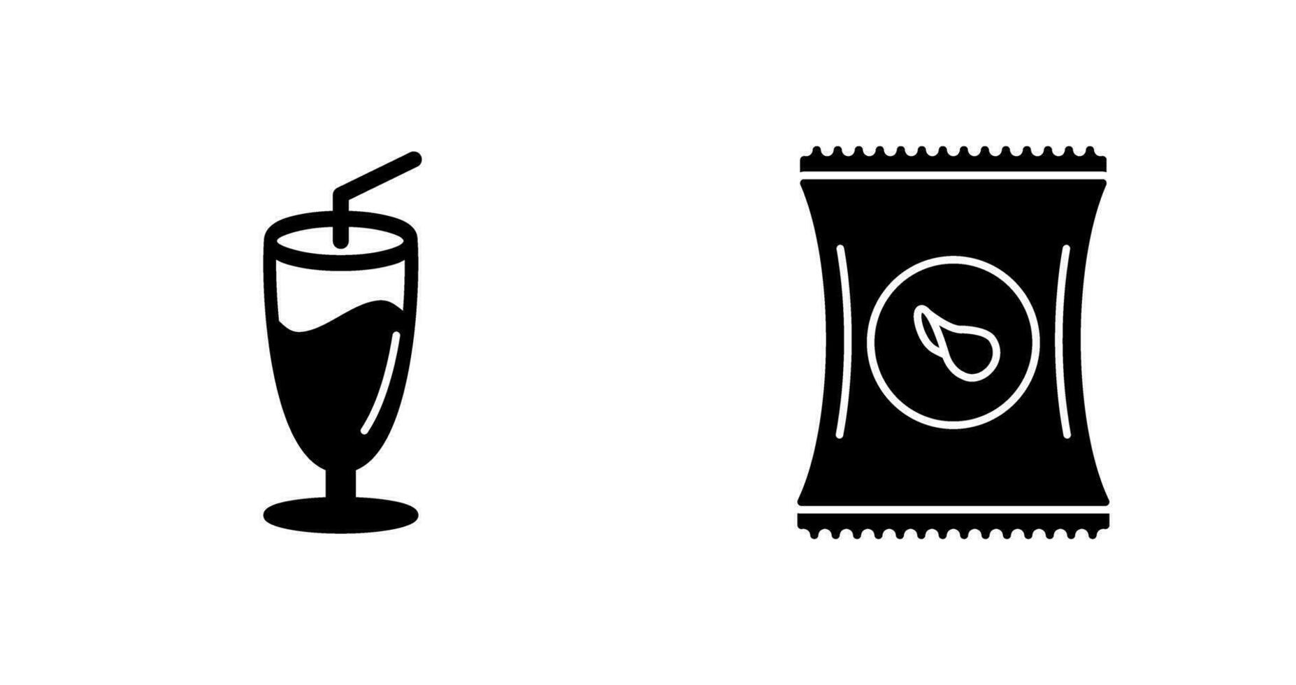 Milkshake and Chips Icon vector