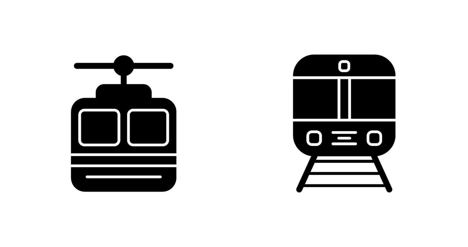 cable coche y tren icono vector