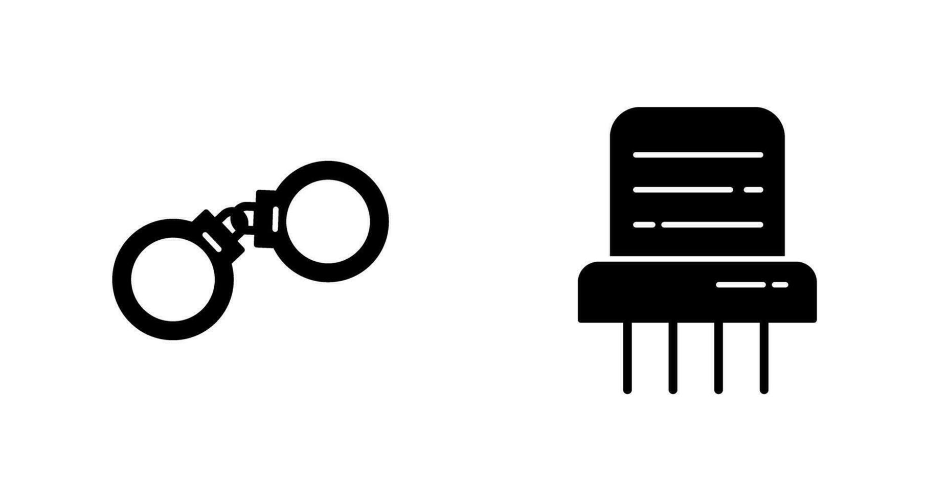 Handcuffs and Paper Shredder Icon vector