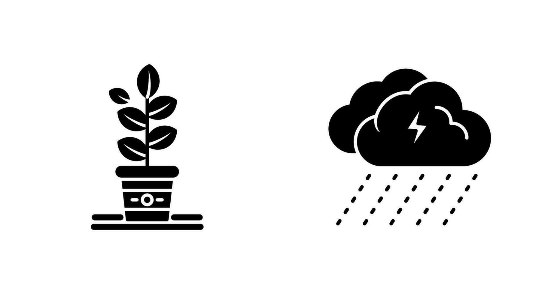 Planting and Rainy Day Icon vector