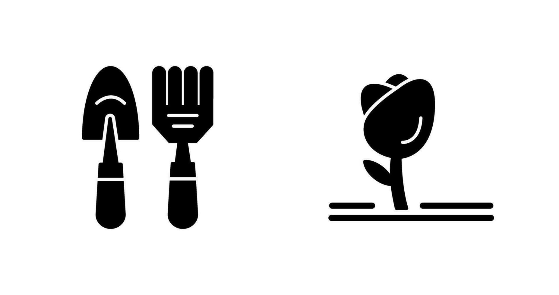 Gardening Tools and Tulip Icon vector