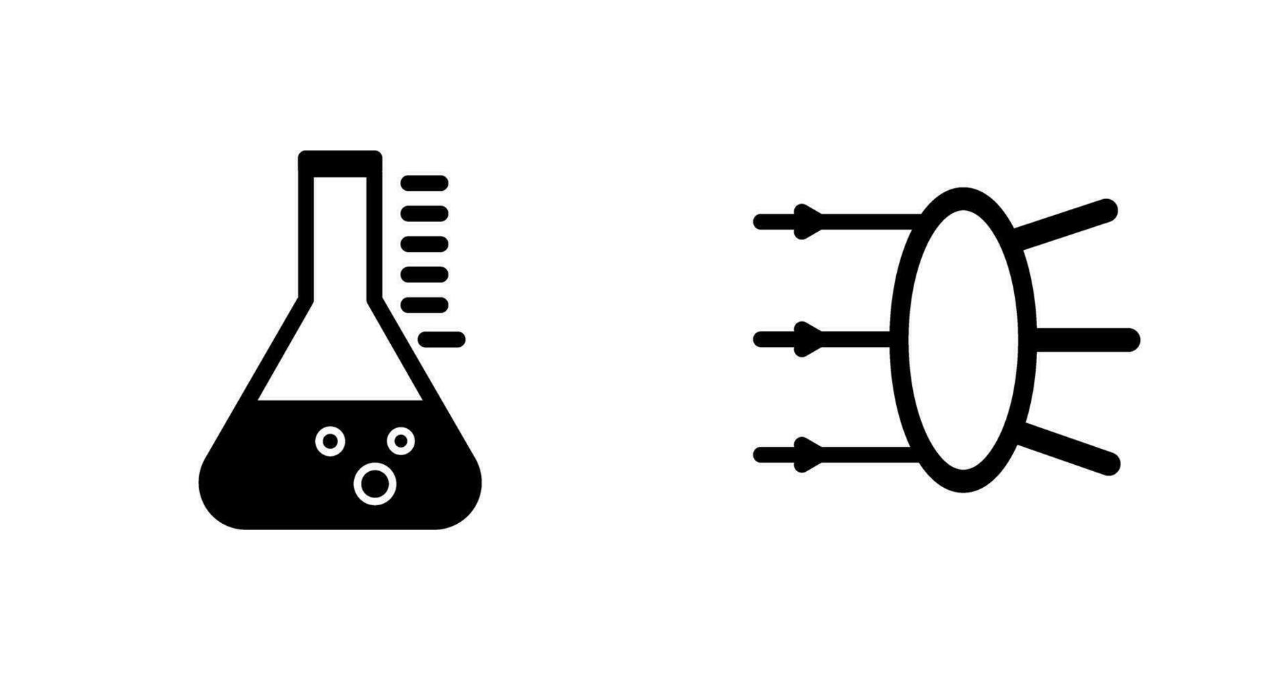 Refraction and beaker Icon vector