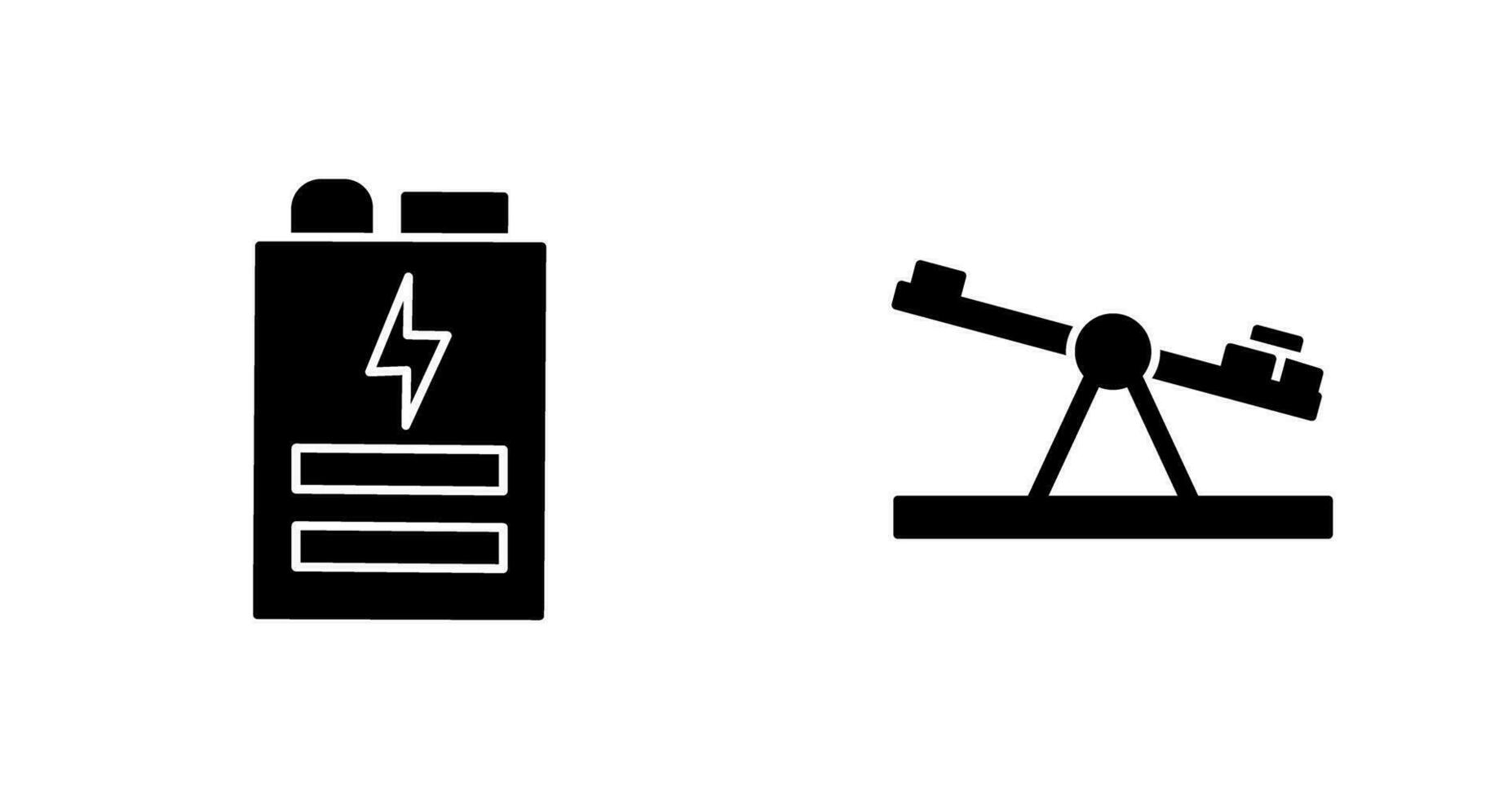 Battery and Seesaw Icon vector