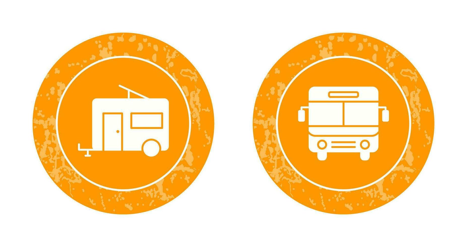 autobús y remolque icono vector