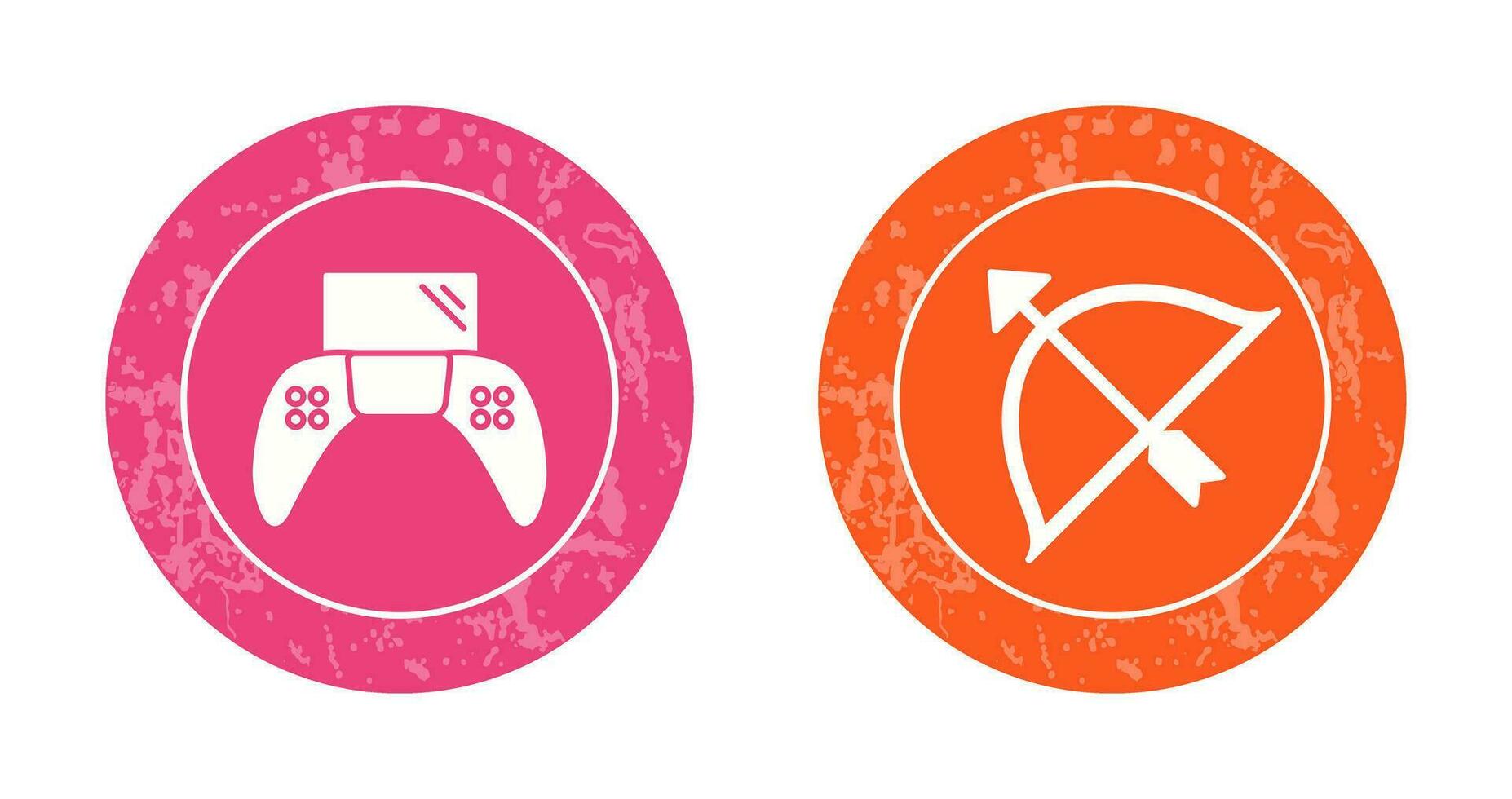 Play Station and Archery Icon vector