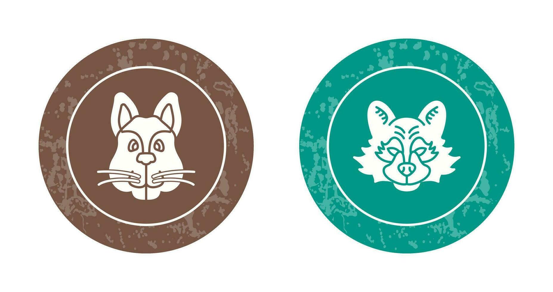 Squirrel and Raccoon Icon vector