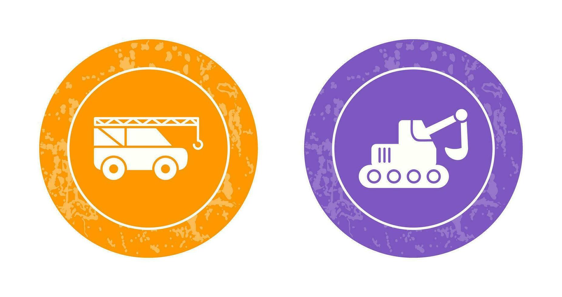 Crane and Escavator Icon vector