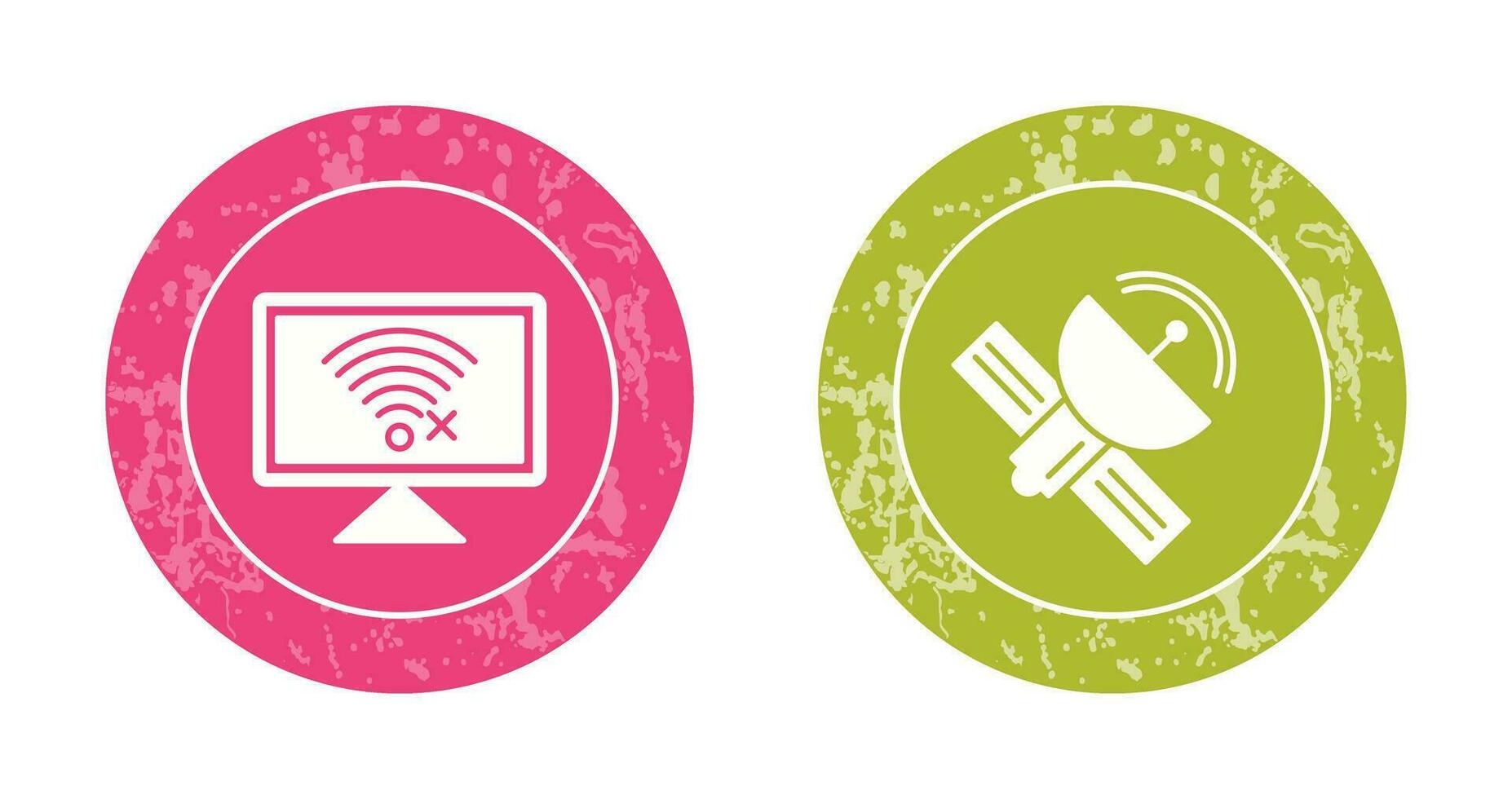 Disconnected Network and Satellite Icon vector