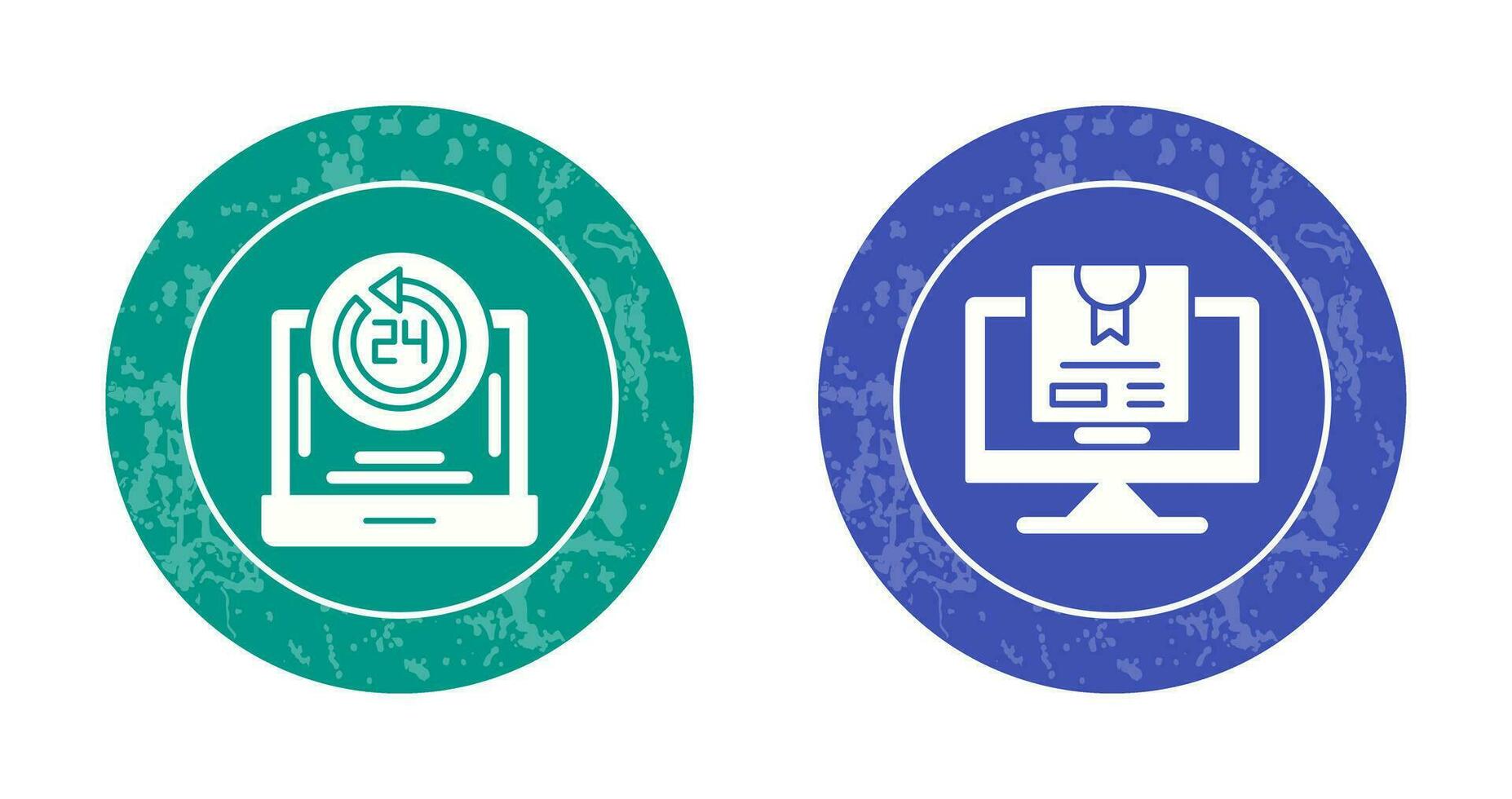 24h Support and New Lable Icon vector