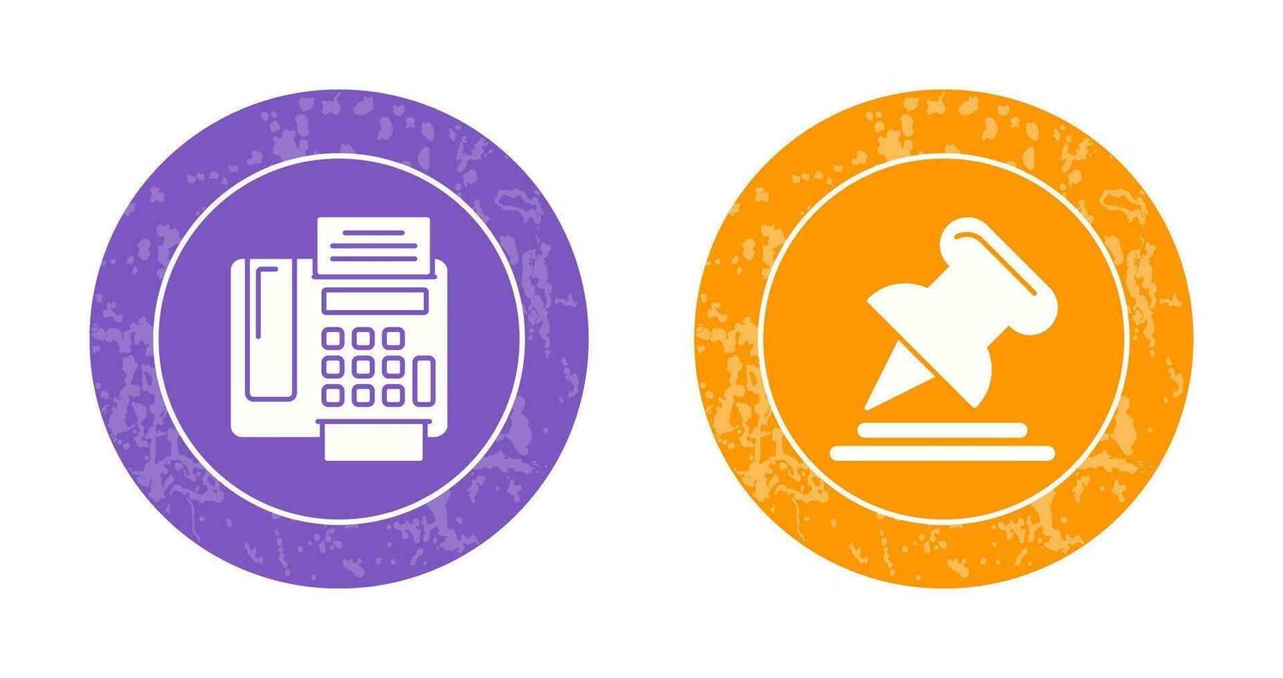Fax Machine and Pin Icon vector