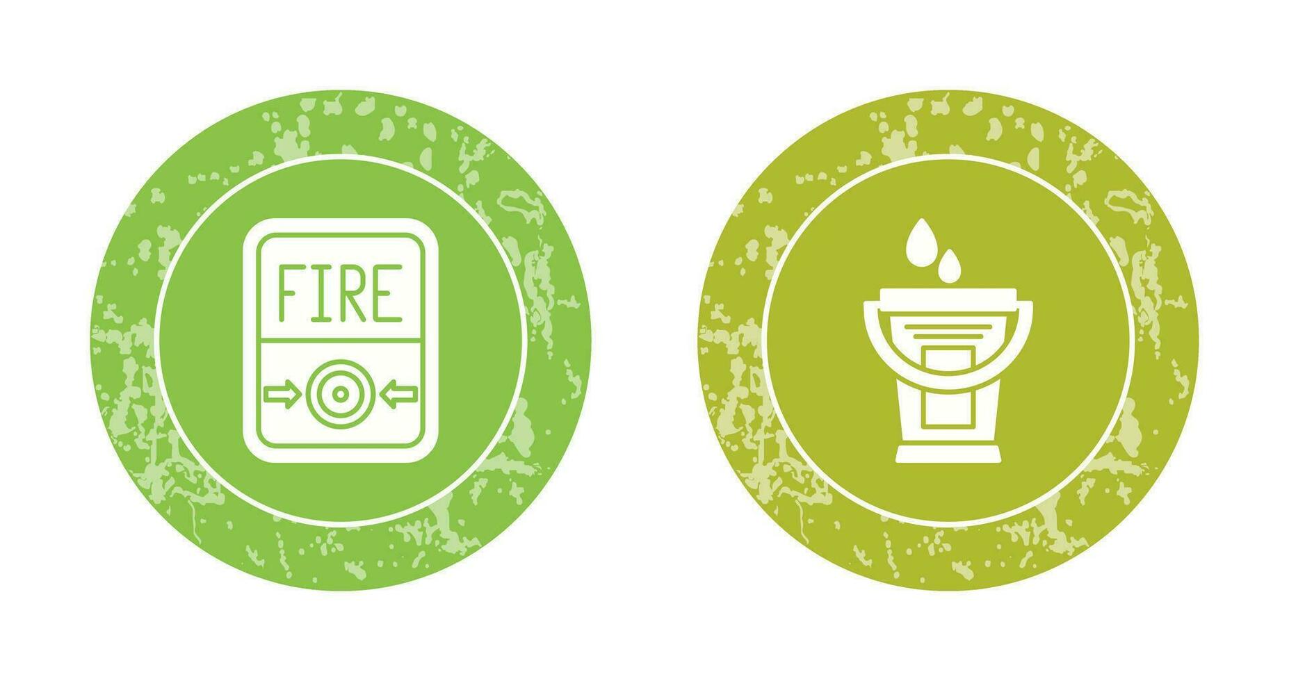 Fire Button and Water Bucket Icon vector