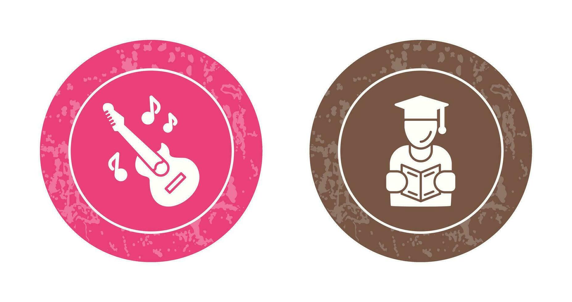 Learning and Guitar Icon vector