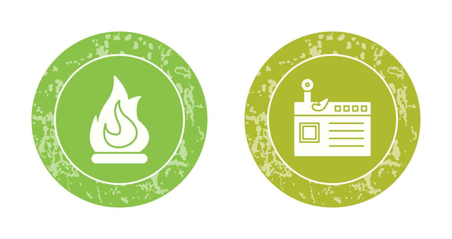 Fire and Phishing Icon vector