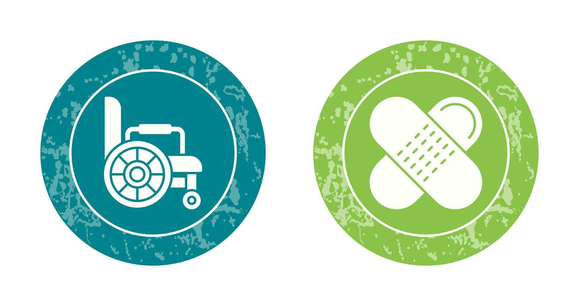 Wheelchair and Bandage Icon vector
