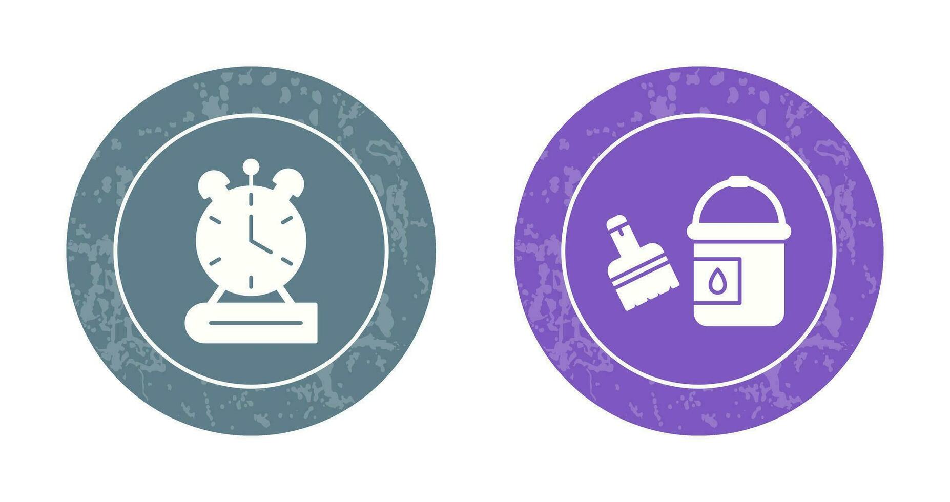 Paint Brush and Alarm Clock Icon vector