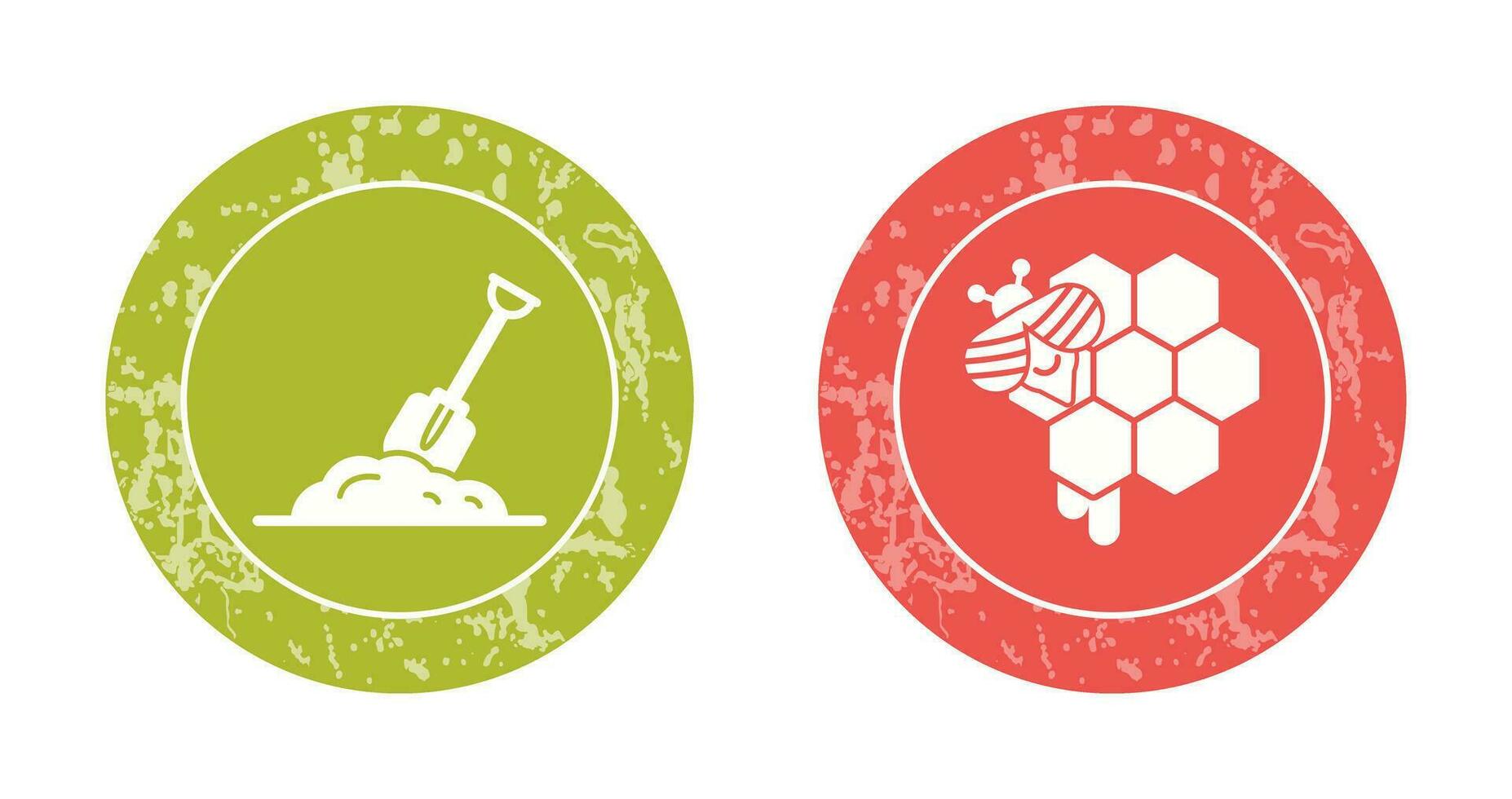 Digging and Honeycomb Icon vector