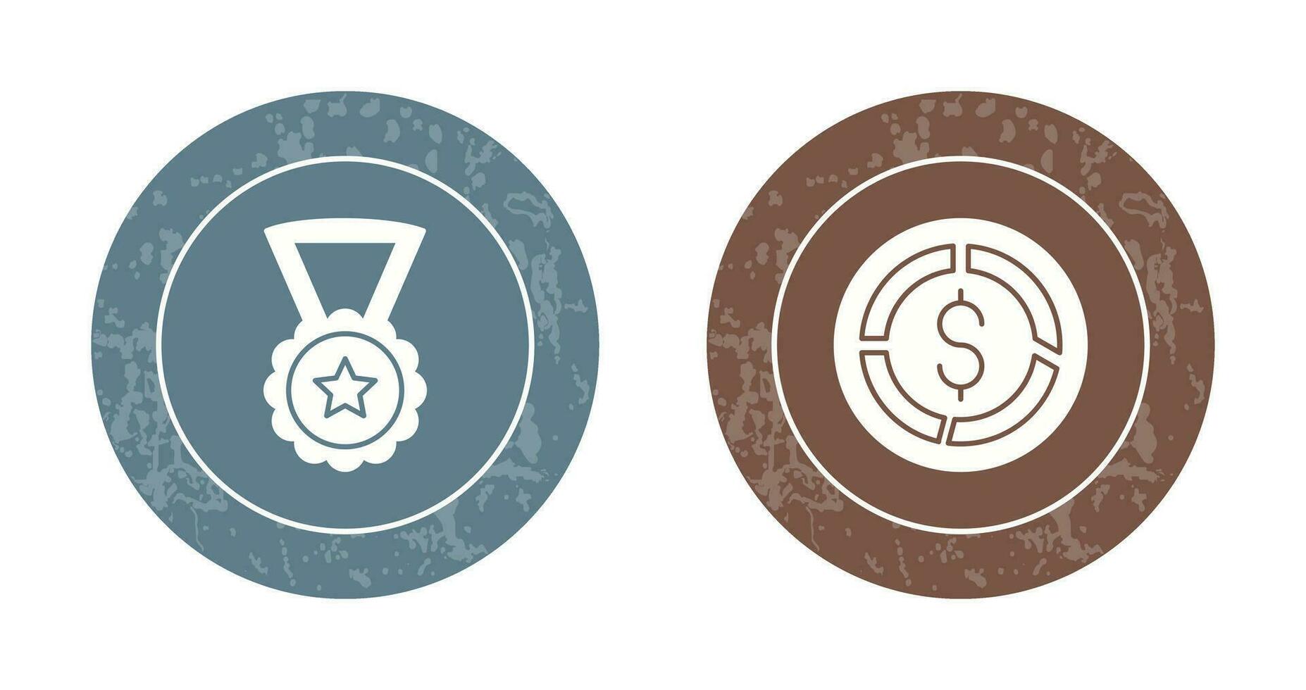 Medal and Pie Chart Icon vector