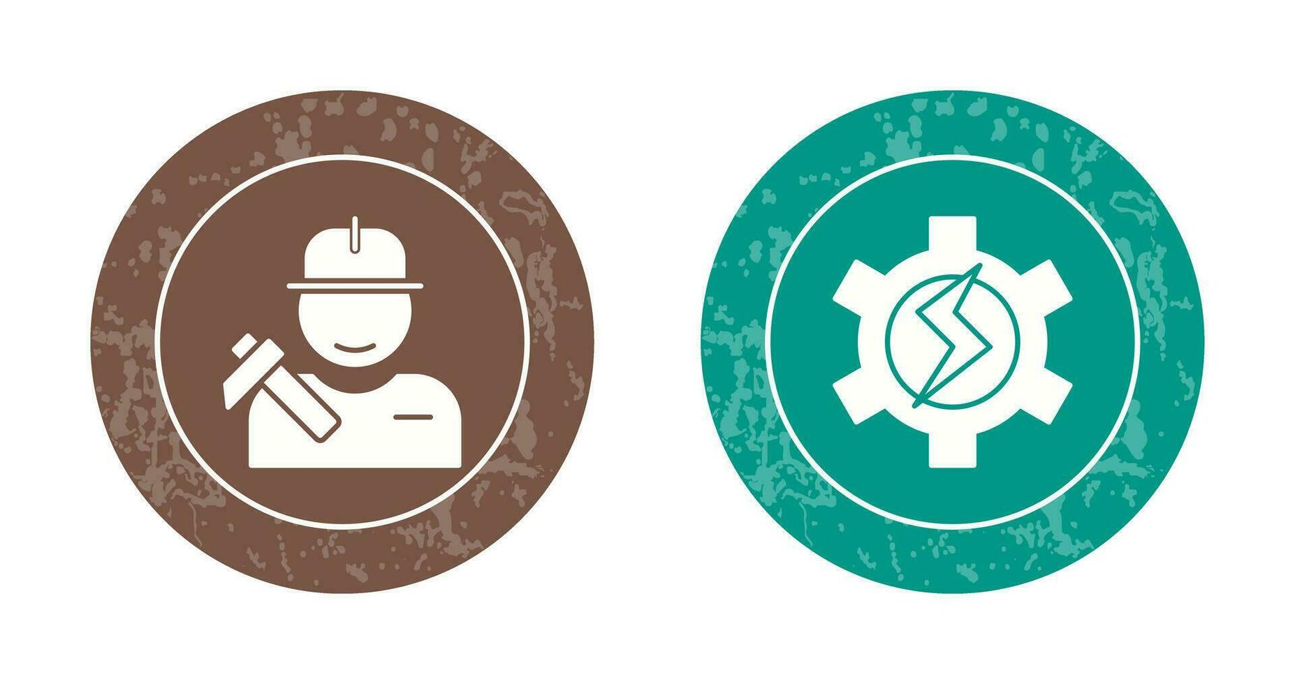 Worker and Setting Icon vector