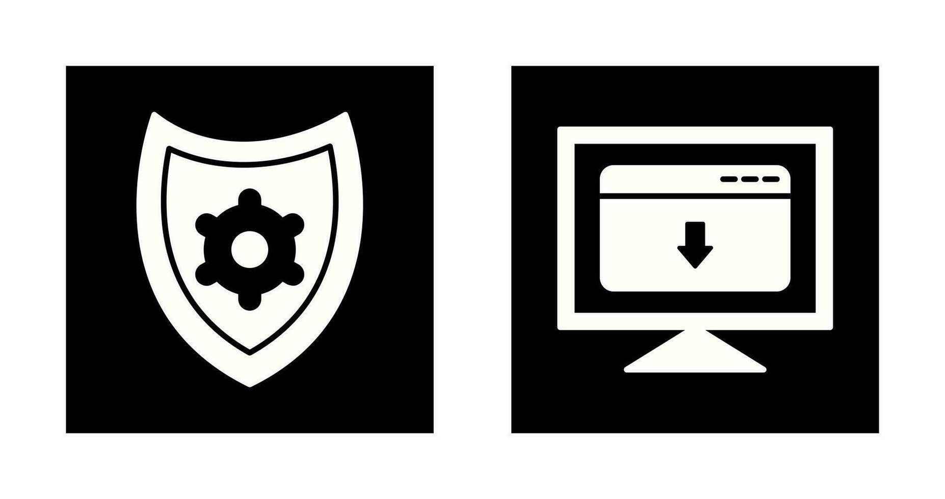 security settings and download webpage Icon vector