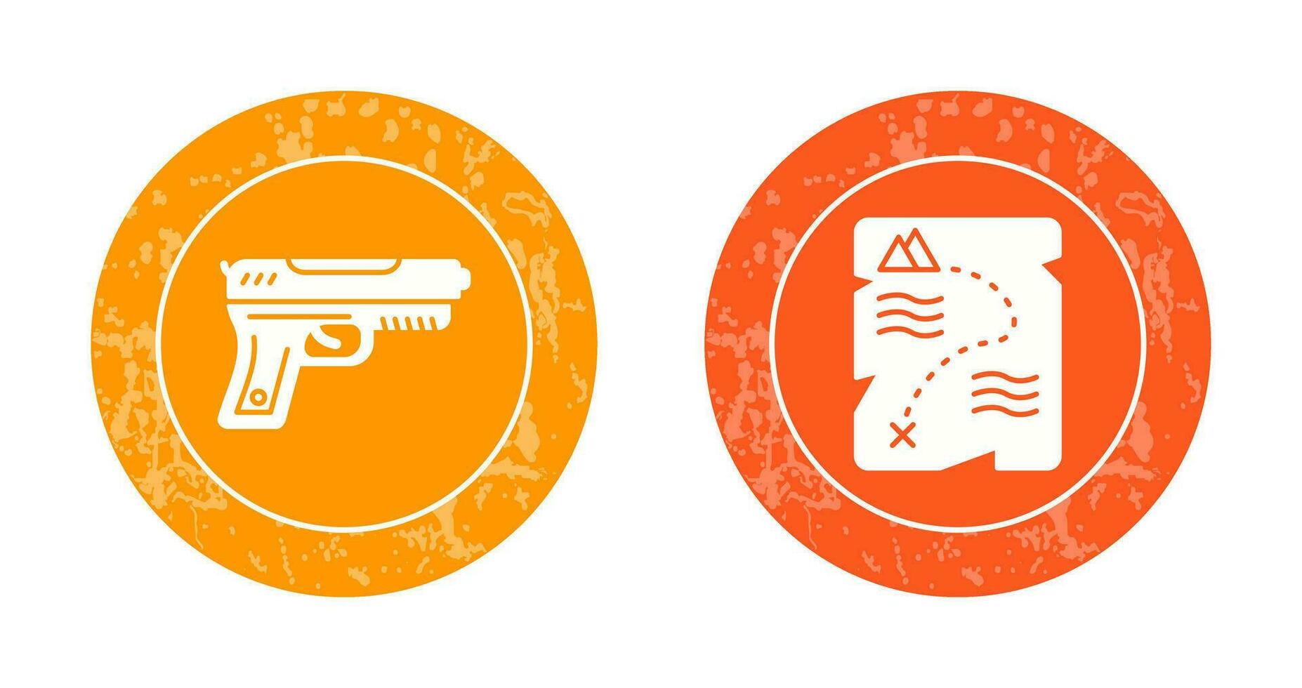 Gun and Treasure  Icon vector