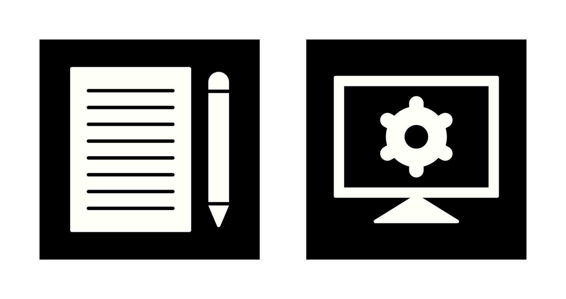 escribir realimentación y computadora ajustes icono vector