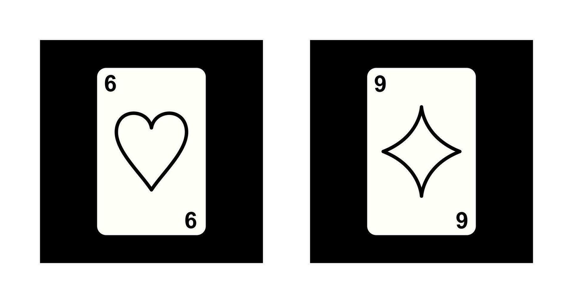 heart cards and diamonds card Icon vector