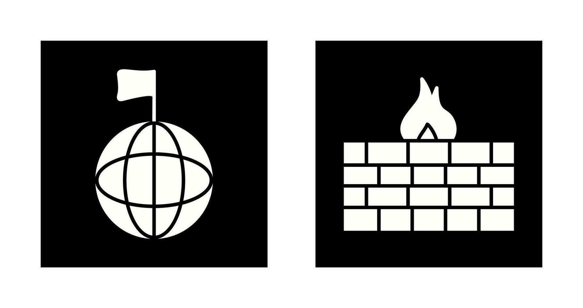 global signal and firewall Icon vector