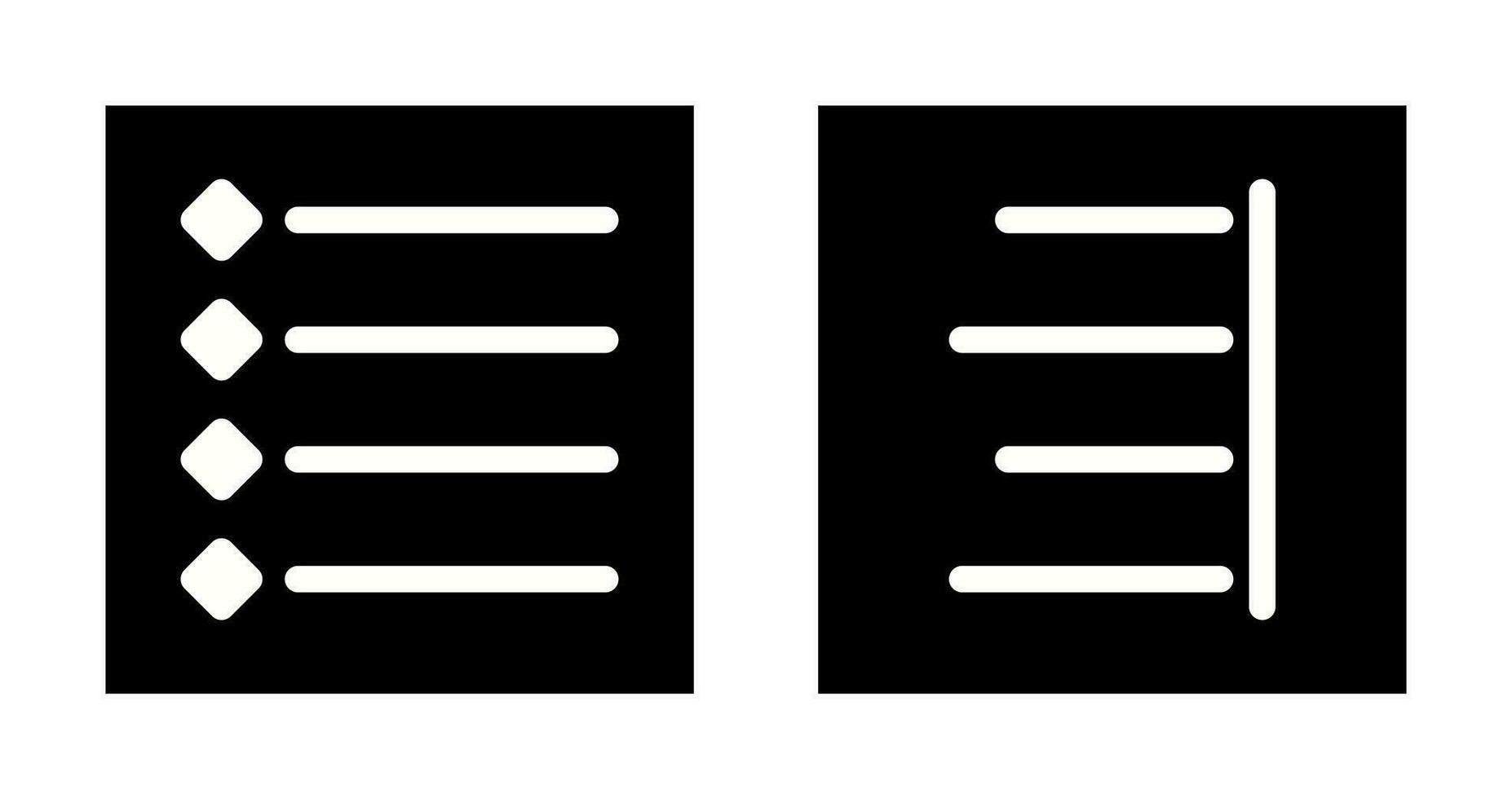 bulleted list and Right align  Icon vector