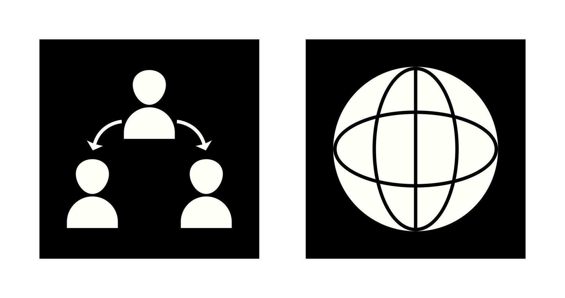 connected user and globe Icon vector