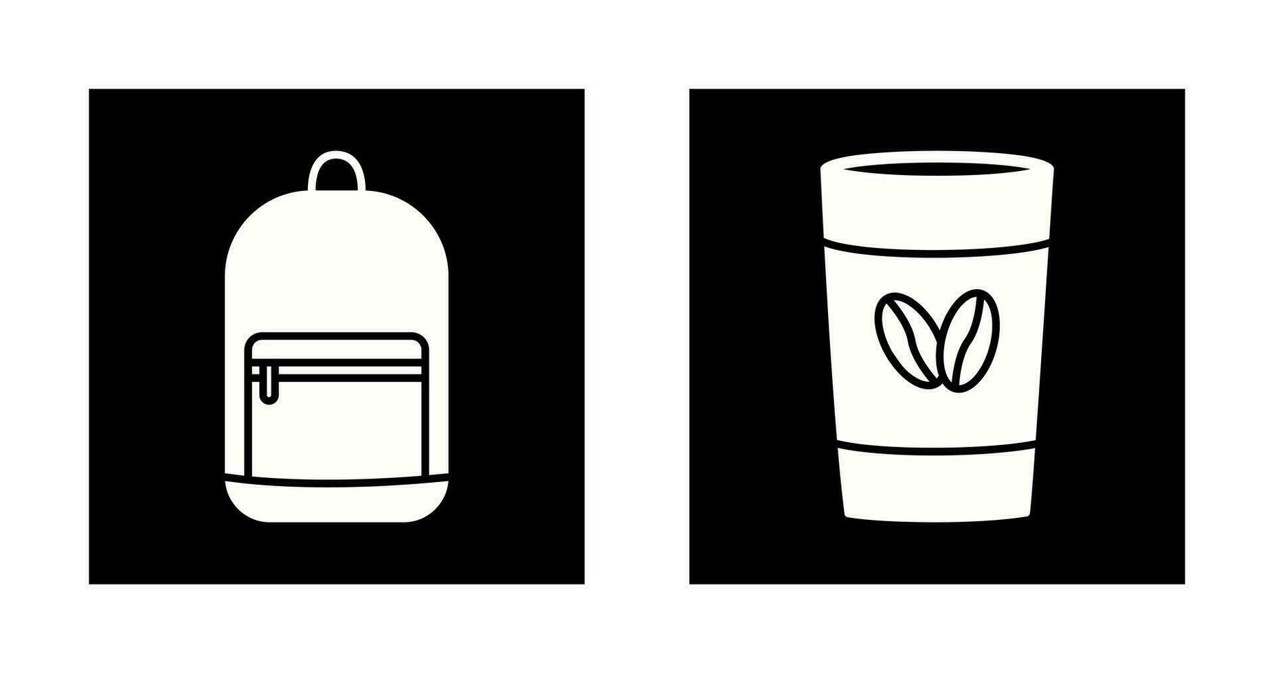 Backpack and Coffee Icon vector