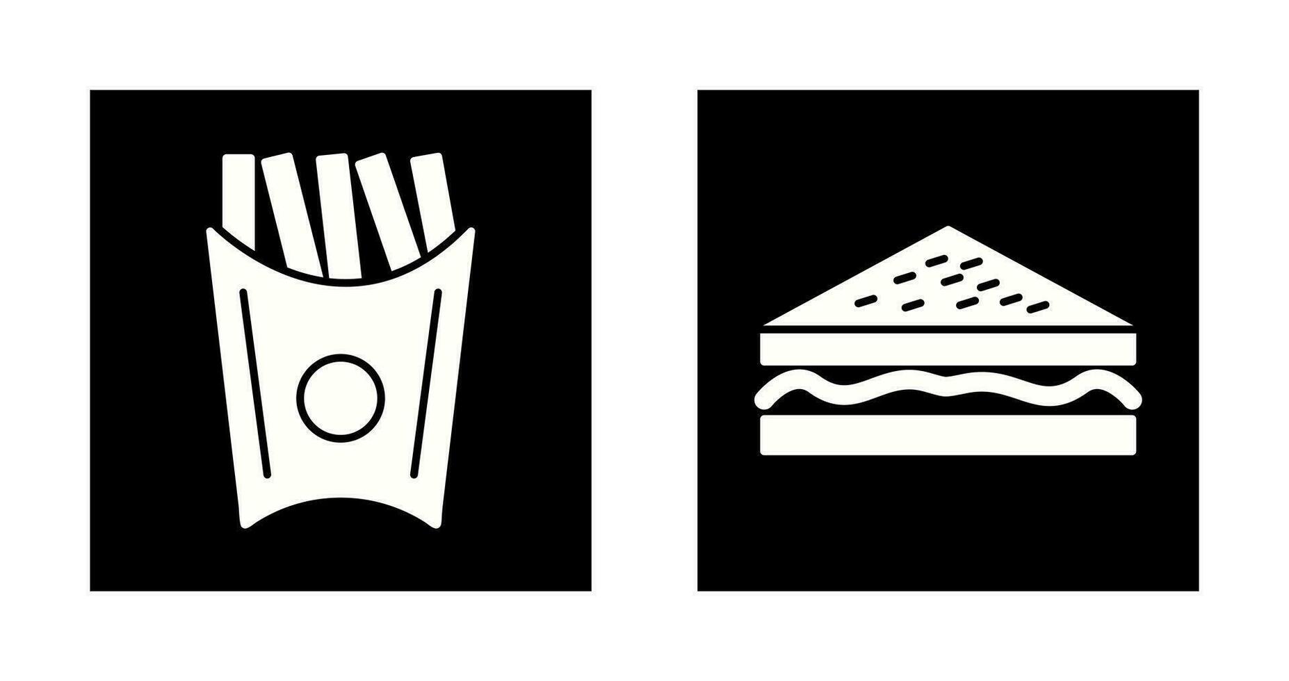 french fries and sandwich  Icon vector