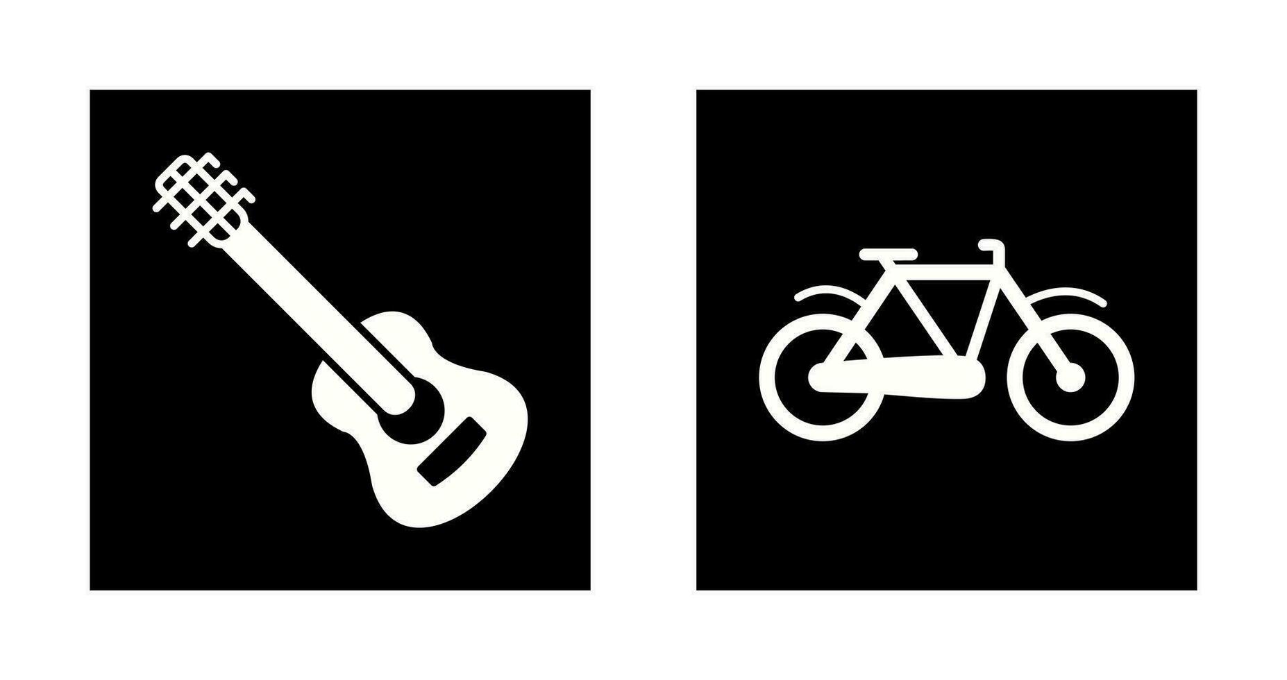 Guitar and Biycle Icon vector