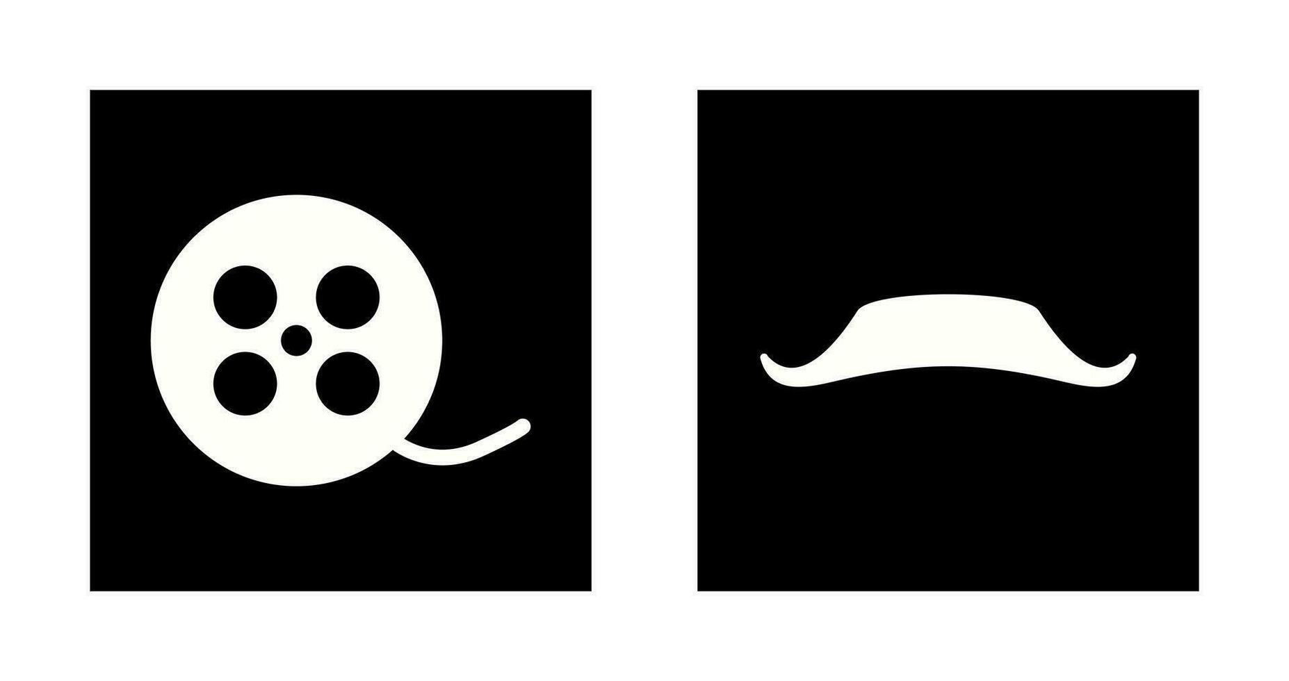 Reel and Moustache Icon vector
