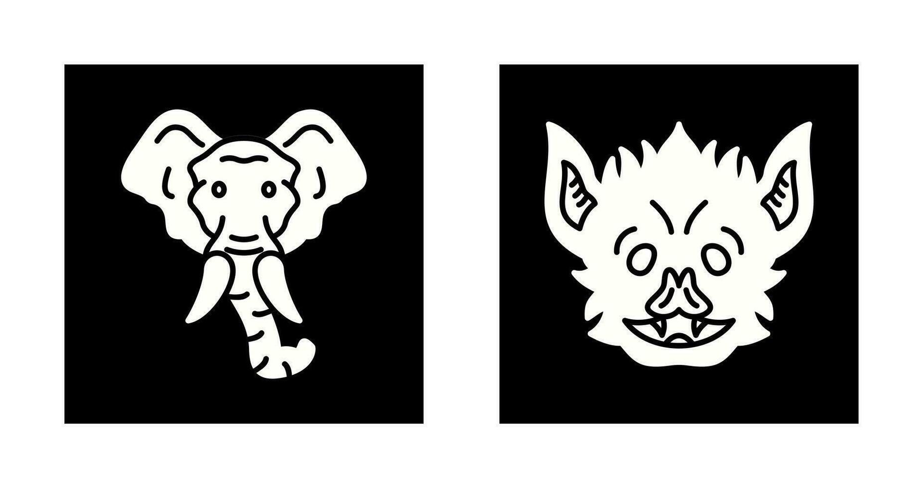 Eleplant and Bat Icon vector