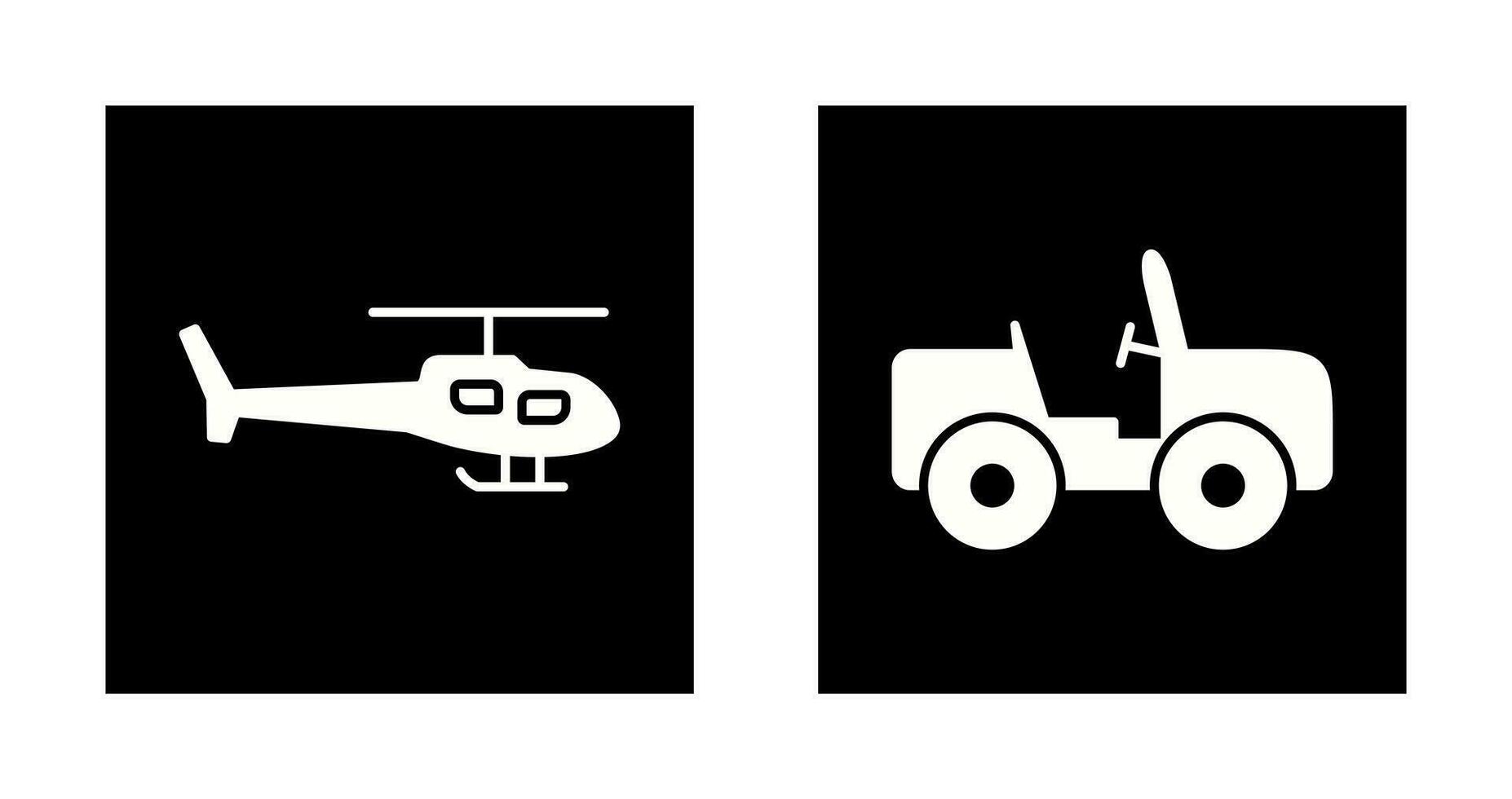 helicóptero y safari icono vector