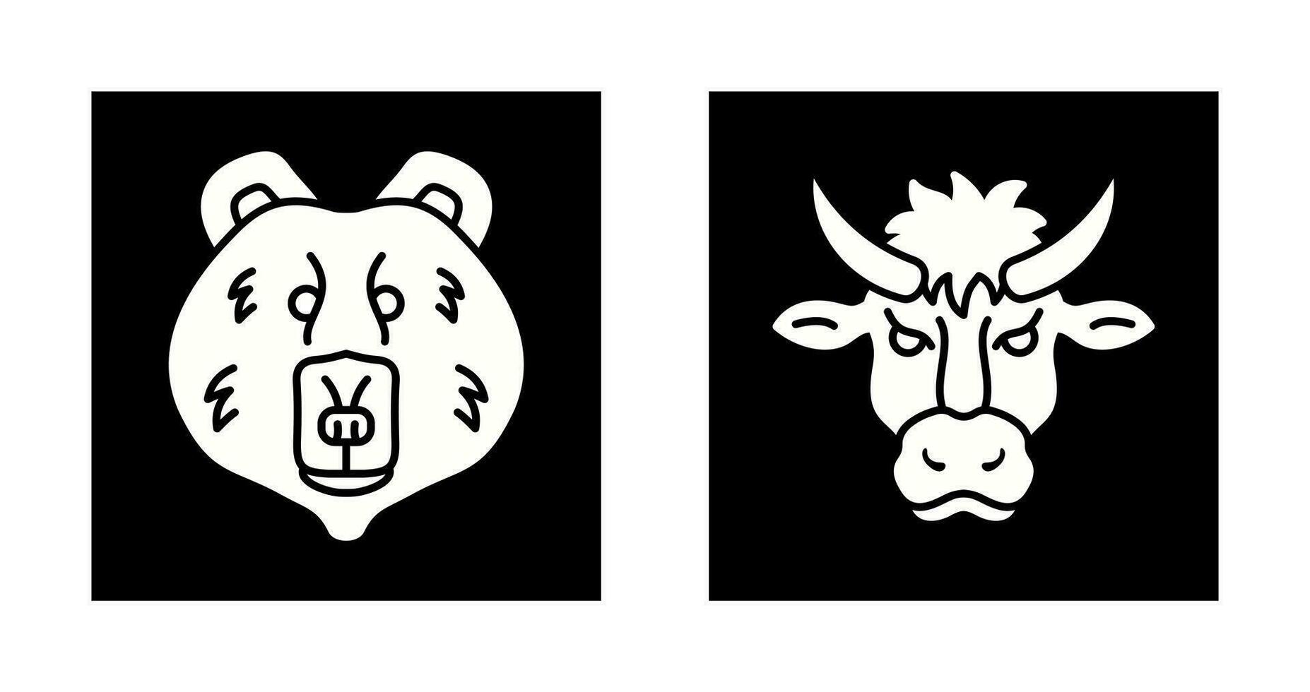 Polar Bear and Bison Icon vector