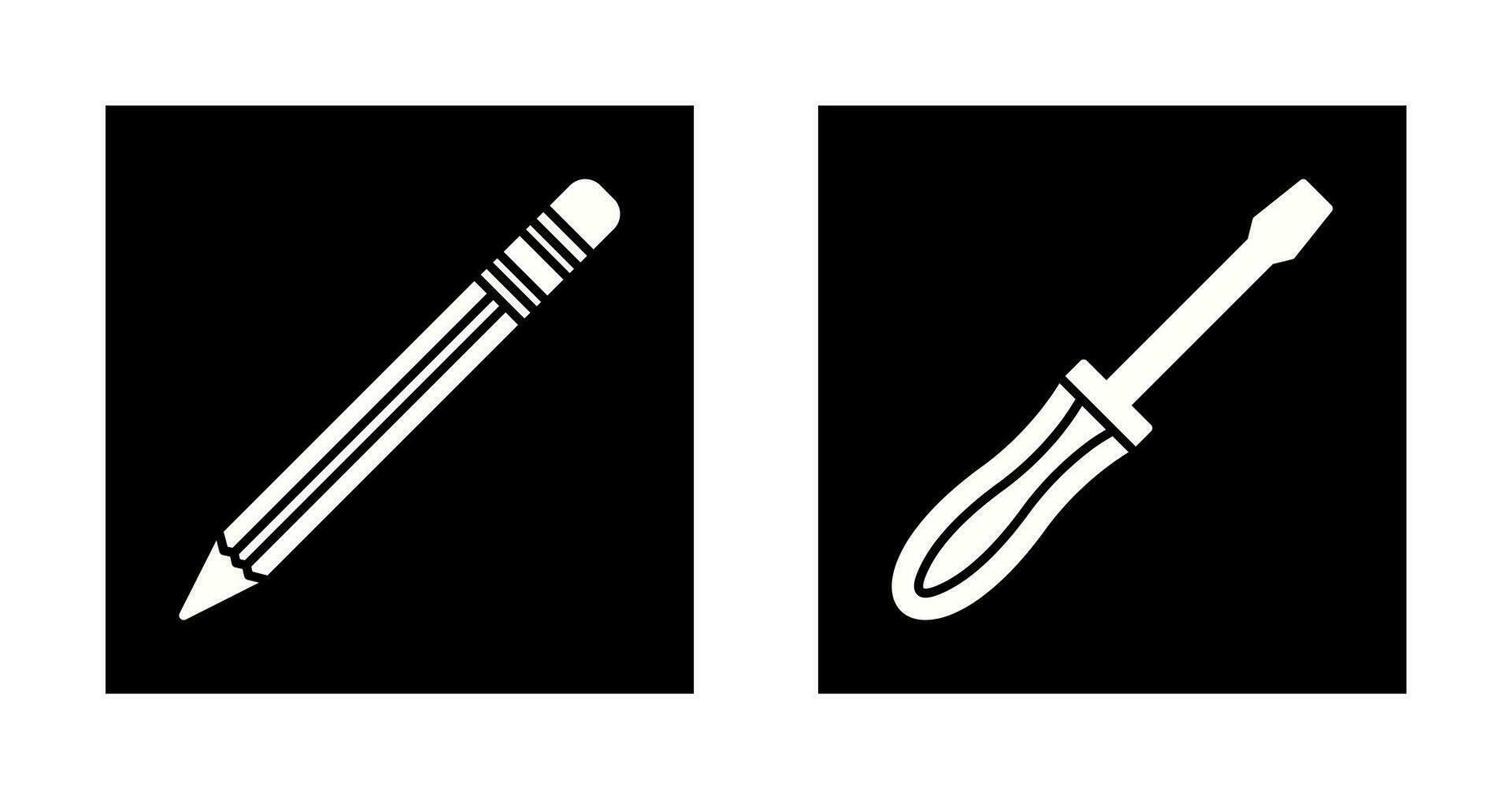 Pencil and Screwdriver Icon vector