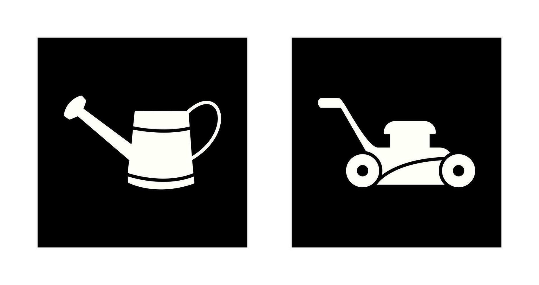 Watering tool and Lawn Mower Icon vector