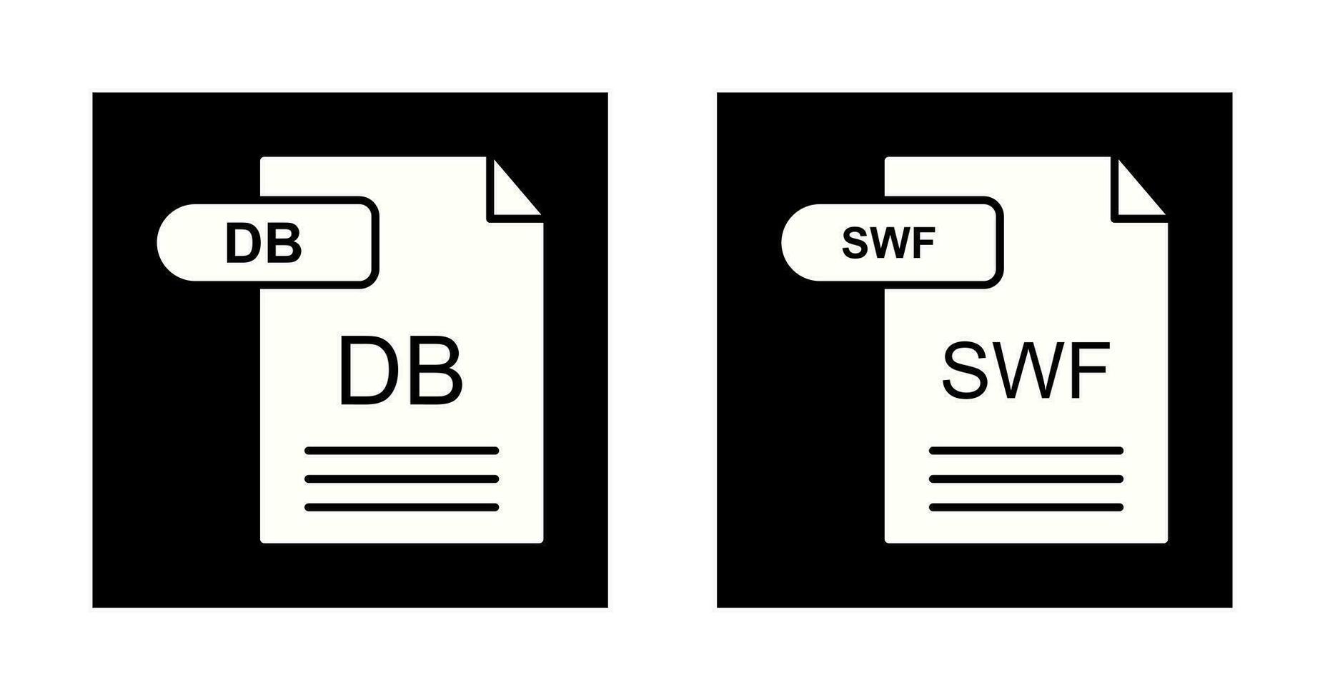 DB and SWF Icon vector