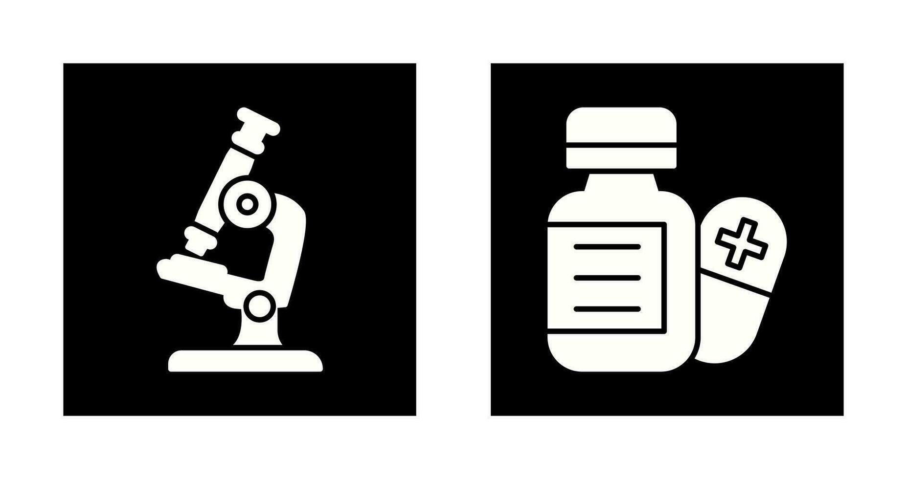 Microscope and Pill Icon vector