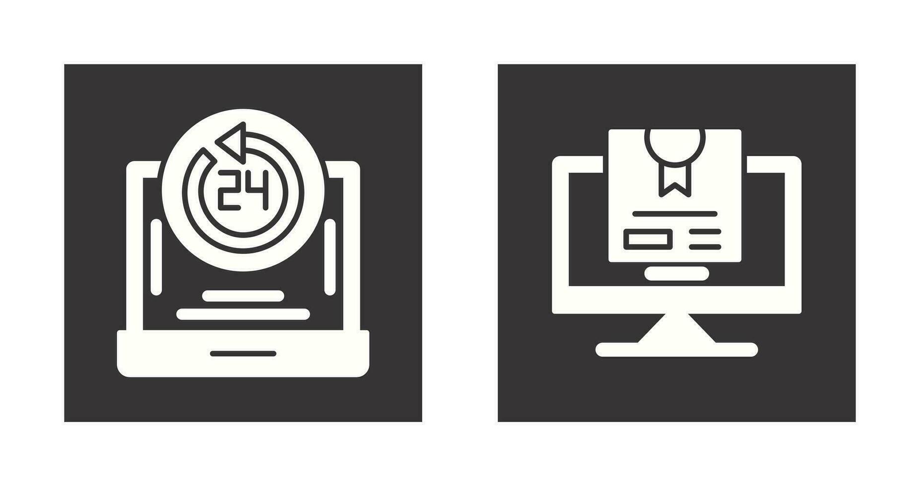 24h Support and New Lable Icon vector