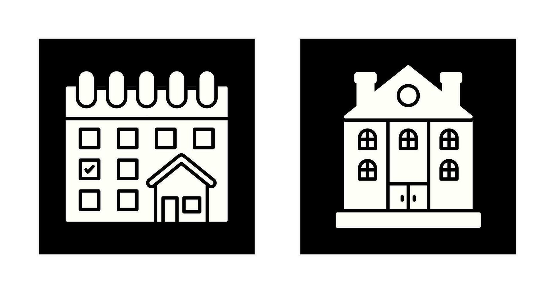 Calendar and Mansion Icon vector
