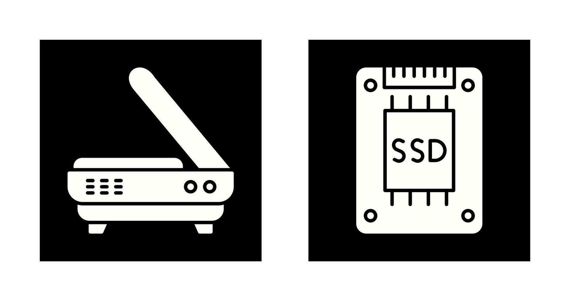 Scanner and Hard drive Icon vector