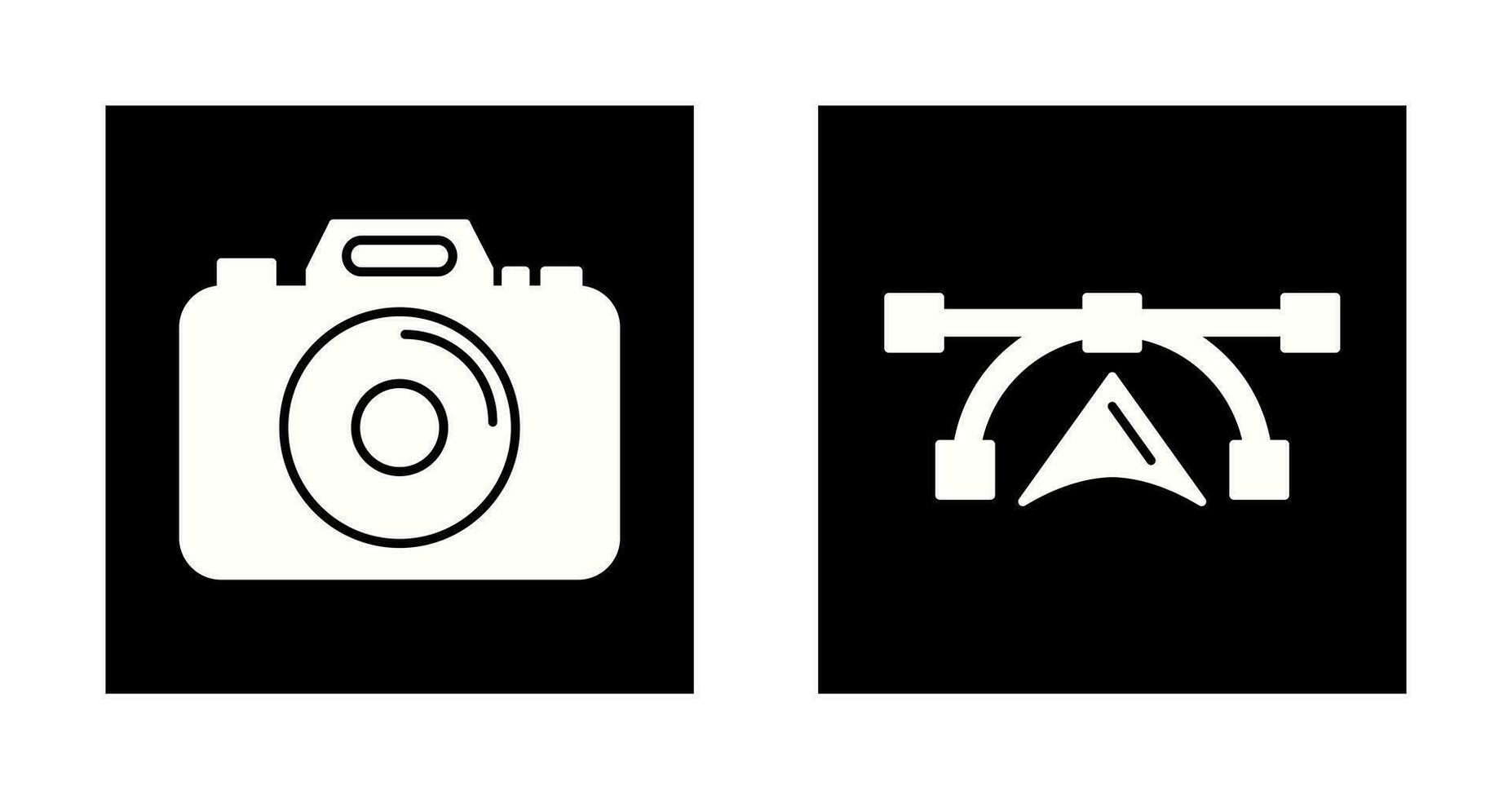 cámara y vectores icono