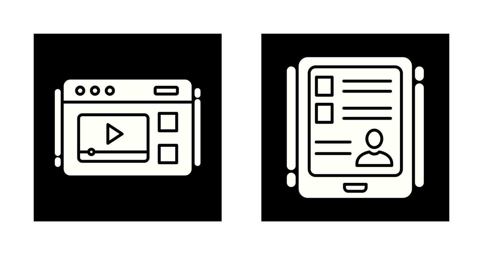 Video and Tablet Icon vector